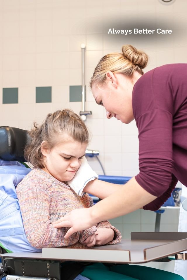 caregiver caring for disabled teenager at home caregiver caring for disabled teenager at home
